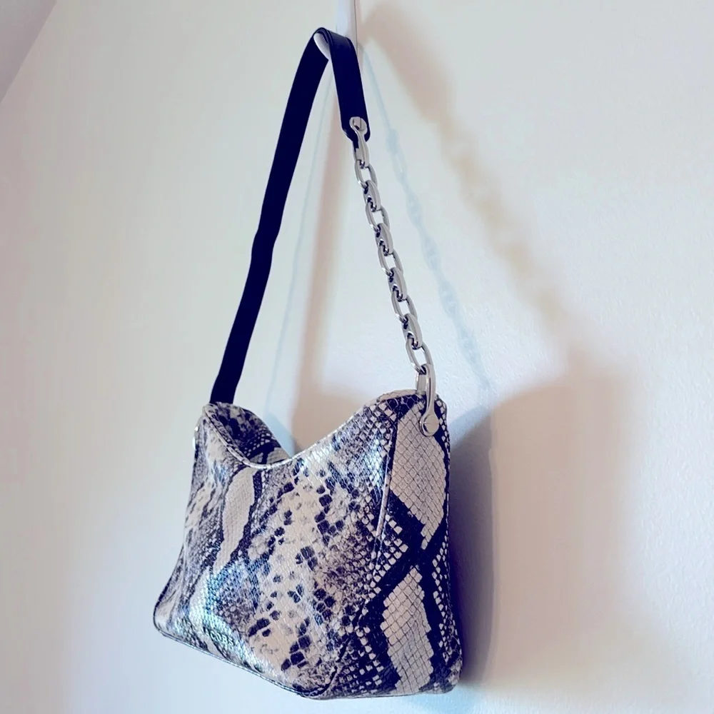 MARC JACOBS Snakeskin Leather Baguette Shoulder Bag